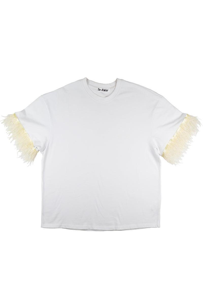 ATAELIER STUDIOS Feather Oversized Shirt (White)