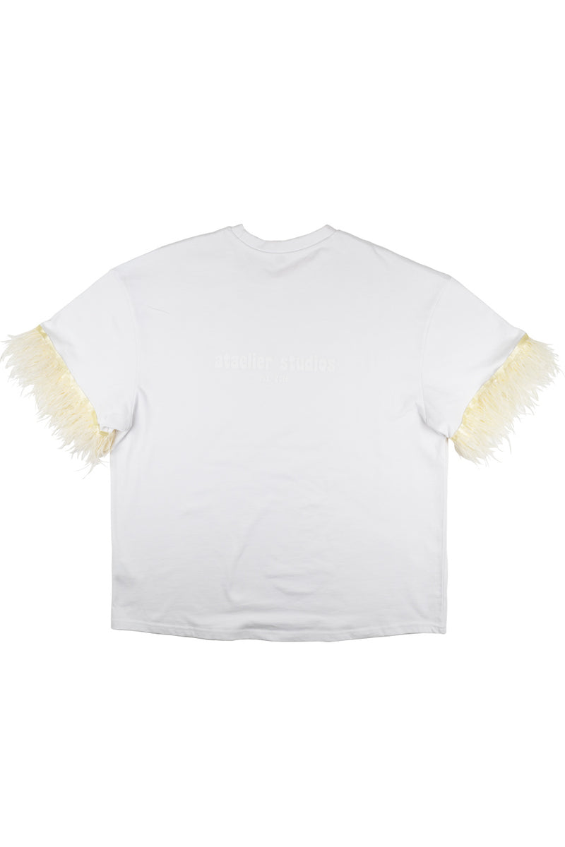 ATAELIER STUDIOS Feather Oversized Shirt (White)