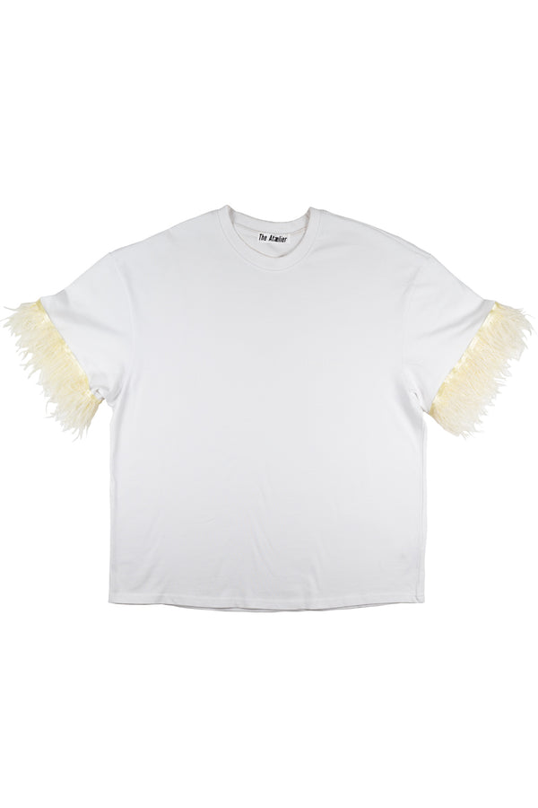 ATAELIER STUDIOS Feather Oversized Shirt (White)