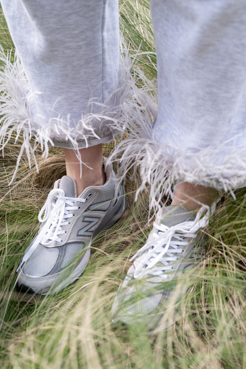 FEATHER JOGGER SET Hook & Loop (Grey Melange)