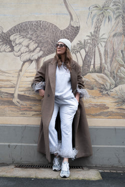 FEATHER JOGGER SET Hook & Loop (Grey Melange)