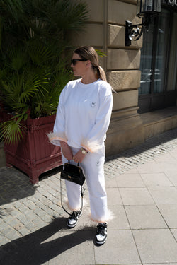 FEATHER JOGGER SET Hook & Loop (White)