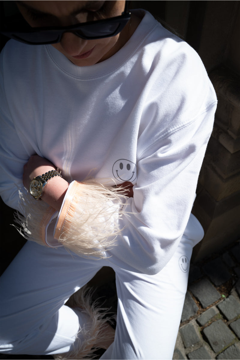 FEATHER JOGGER SET Hook & Loop (White)